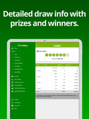 Irish Lottery – Results per iOS