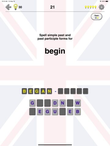 Verbos irregulares ingleses para iOS