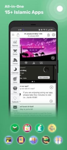 Calendrier & Prière Islam App pour Android