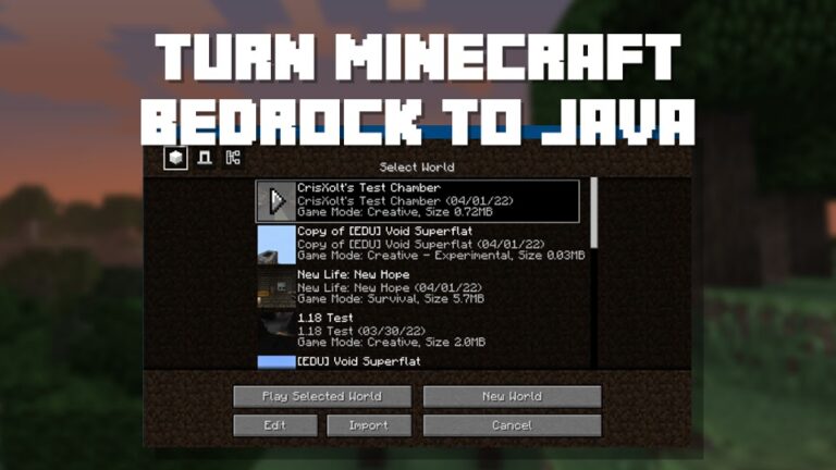 Android için Java Edition UI for Minecraft