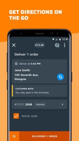 Android 版 JustEat – Courier