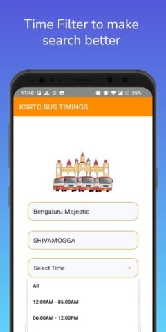 Android 用 KSRTC  Bus Timings