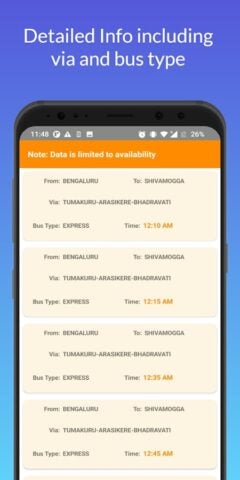 Android용 KSRTC  Bus Timings