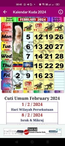 Android için Kalendar Kuda Malaysia – 2024