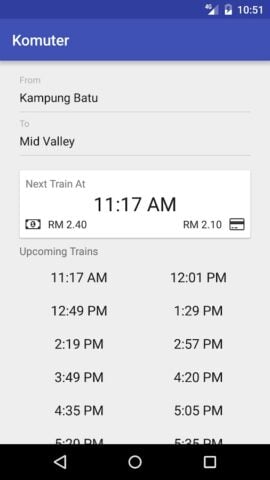 Komuter – KTM Timetable cho Android