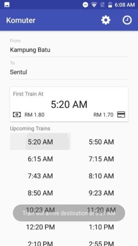 Komuter – KTM Timetable para Android