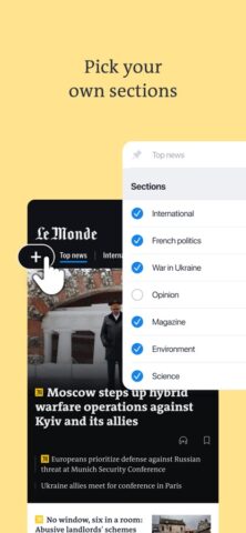 iOS 用 Le Monde, Actualités en direct