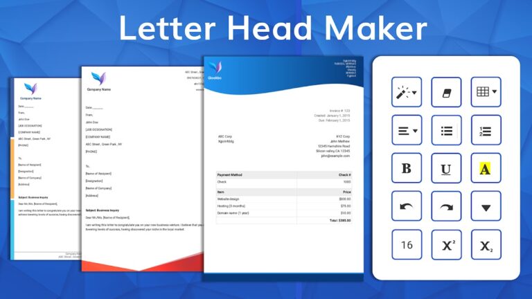 Letterhead Maker with logo PDF для Android — скриншот 1