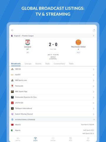 iOS 版 Live Soccer TV: Scores & Stats