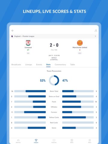 iOS용 Live Soccer TV: Scores & Stats