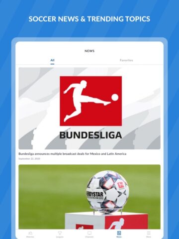 Футбольная живые телепрограмма для iOS