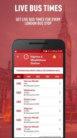 Android için London Live Bus Times