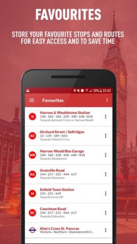 Android 版 London Live Bus Times