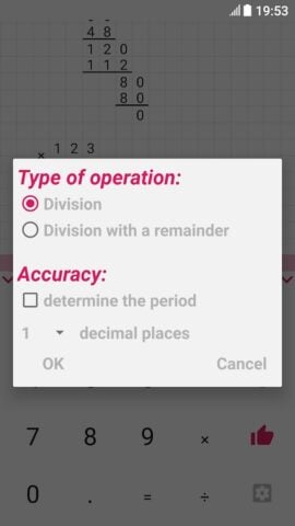 Calculadora de división larga para Android