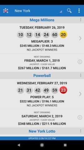 Lotto Results – Lottery in US สำหรับ Android