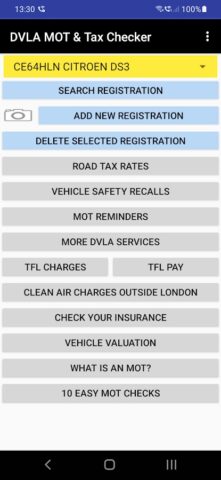 MOT History ROAD TAX Car Check für Android