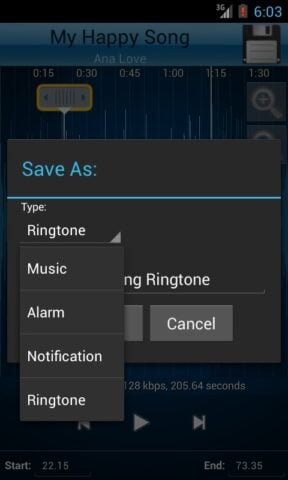 Android용 MP3 Cutter and Ringtone Maker