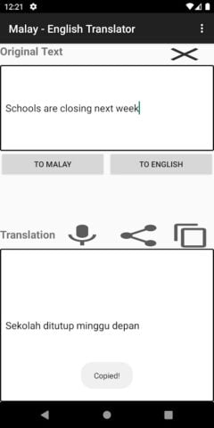 Malay – English Translator cho Android