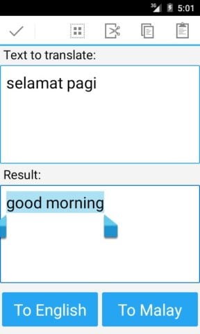 Malay al Inglés traductor para Android