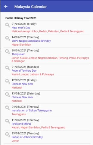 Malaysia Calendar 2024 cho Android