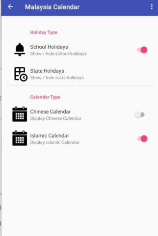 Malaysia Calendar 2024 para Android