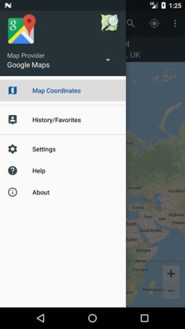 Coordinate della Mappa per Android