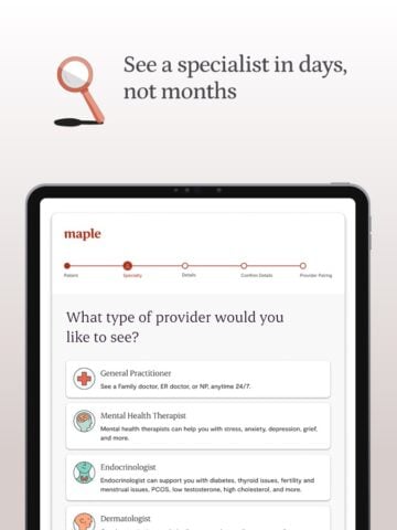 Maple – Online Doctors 24/7 สำหรับ iOS