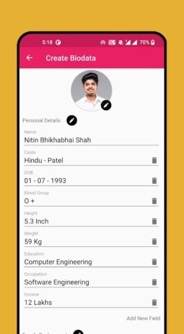 Marriage Bio Data Maker pour Android