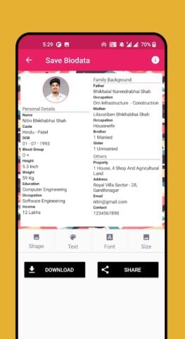 Marriage Bio Data Maker لنظام Android