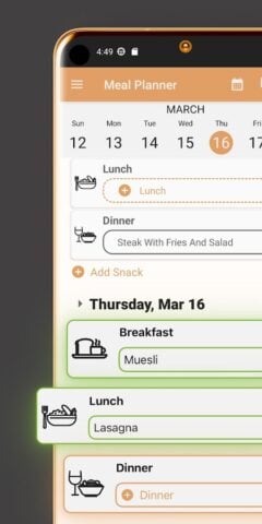 แผนอาหารประจำสัปดาห์ สำหรับ Android