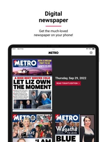 Metro: World and UK news app cho iOS