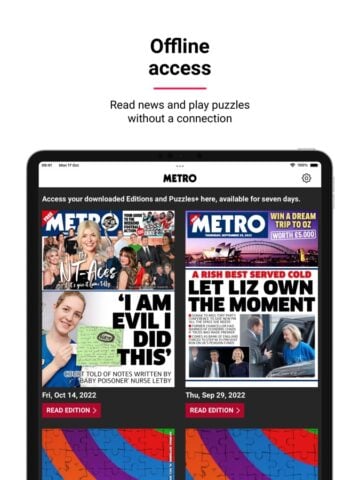 iOS용 Metro: World and UK news app