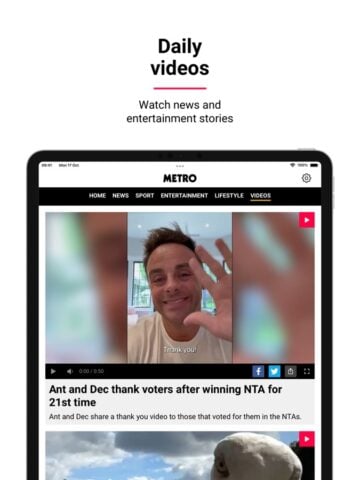 Metro: World and UK news app для iOS