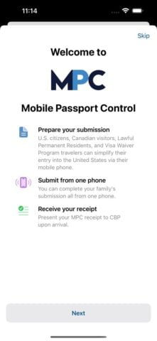 Mobile Passport Control cho iOS