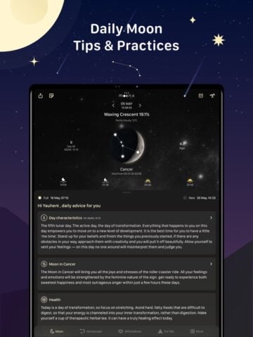 MoonX App: Moon Phase Calendar لنظام iOS
