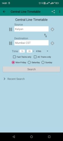 Android için Mumbai Local Train Timetable