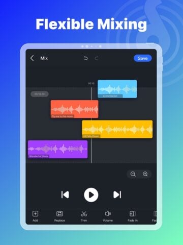 iOS 用 音楽編集アプリ：音声編集，音楽制作，曲編集，作曲アプリ