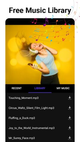 Vídeos con fotos y música para Android