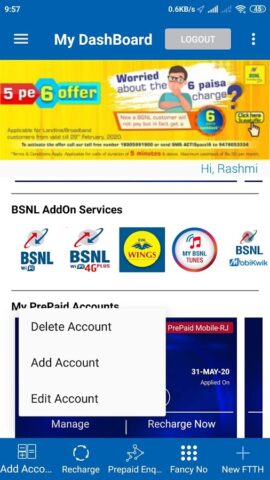 My BSNL App pour Android