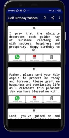 Myself Birthday Wishes per Android