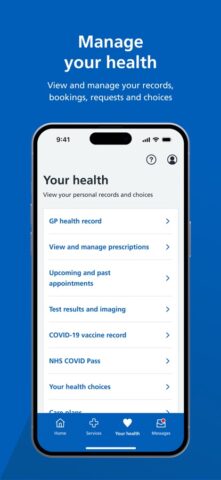 NHS App لنظام iOS
