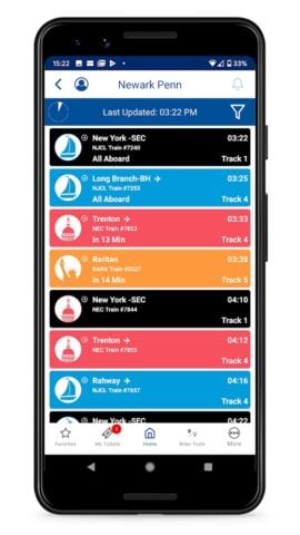 Android 用 NJ TRANSIT Mobile App