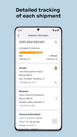 Nova Post: Parcel Tracking для Android