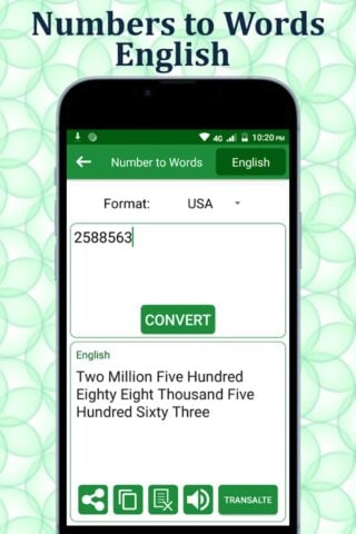 Numbers to Words Converter สำหรับ Android