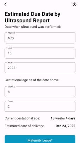 Android 版 Obstetric Calculator