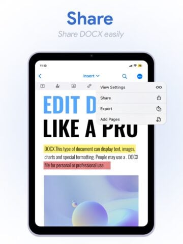 iOS için Office Word:Edit Word Document