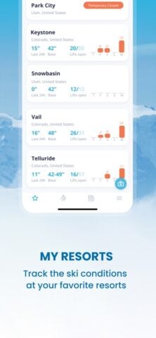 iOS 版 OnTheSnow Ski & Snow Report