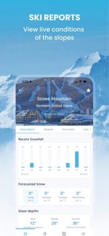 iOS용 OnTheSnow Ski & Snow Report
