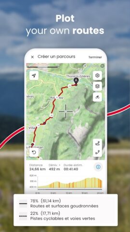Android 版 OpenRunner : cartes vélo rando