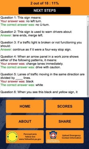 PA Driver’s Practice Test สำหรับ Android